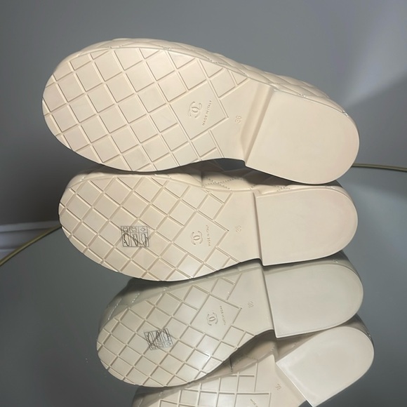 CHNEL Quilted Leather CC interlocking logo platform mules sz 36 - Picture 9 of 17